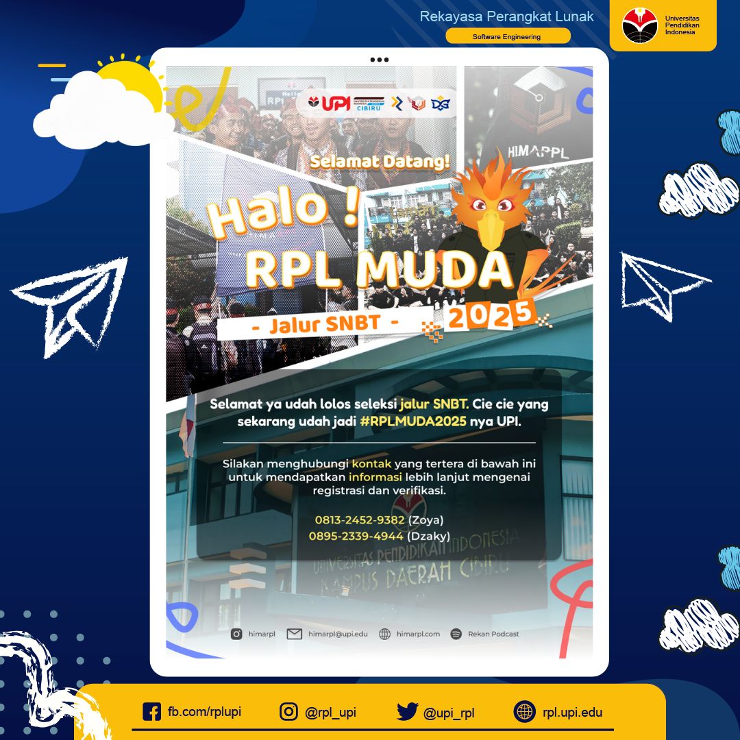 Selamat kepada Mahasiswa Baru RPL UPI melalui jalur SNBT